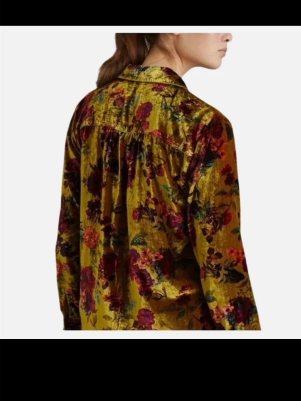Anthropologie Pilcro Hadley Relaxed Velvet Burnout Shirt Size Small - Picture 4 of 12